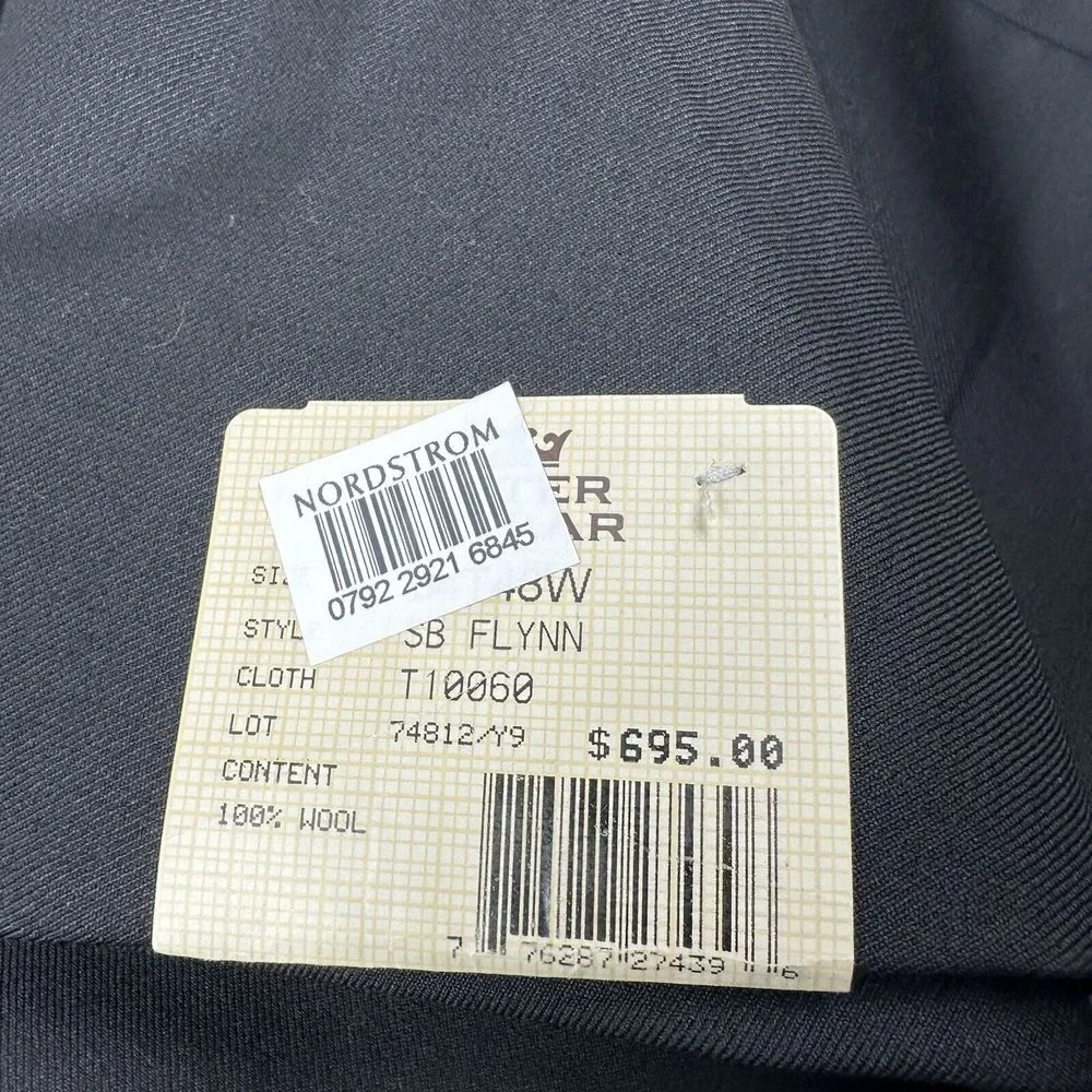 NWT Peter Millar Men's Flynn Suit Jacket 54T Black Classic Fit Solid Wool Blazer